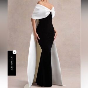 Elegant Black and White Evening Gown